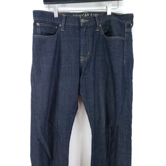 American Eagle Slim Straight Jeans Men's Size 32/32 Dark Wash - Picture 2 of 6
